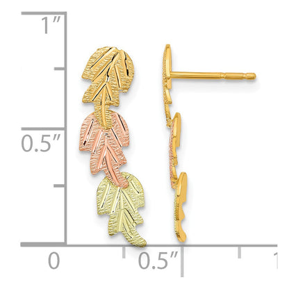10K Tricolor Schwarz Hills Gold Ohrstecker