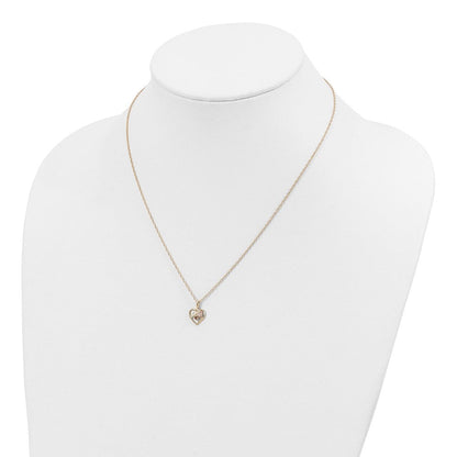 10K Tricolor Schwarz Hills Gold Herz Granat Halskette