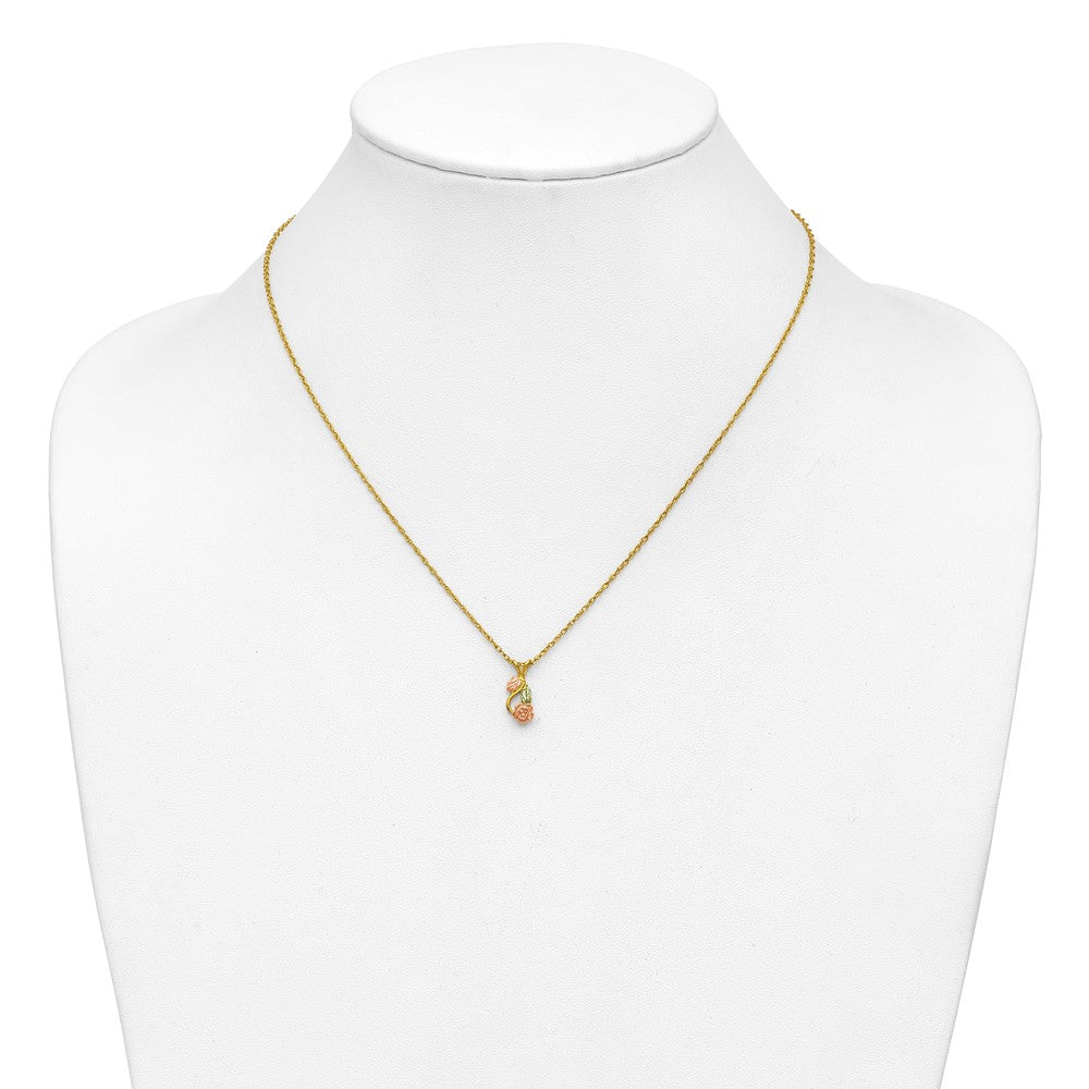 10K Tricolor 10K Tricolor mit 14K Golddoublé Kette Schwarz Hills Gold Halskette
