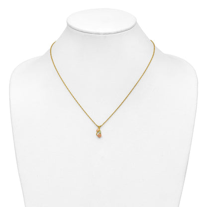 10K Tricolor 10K Tricolor mit 14K Golddoublé Kette Schwarz Hills Gold Halskette