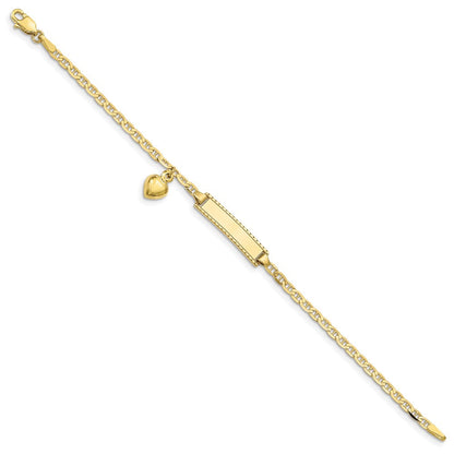 10K Gelbgold Flach Anker Glieder Id Armband