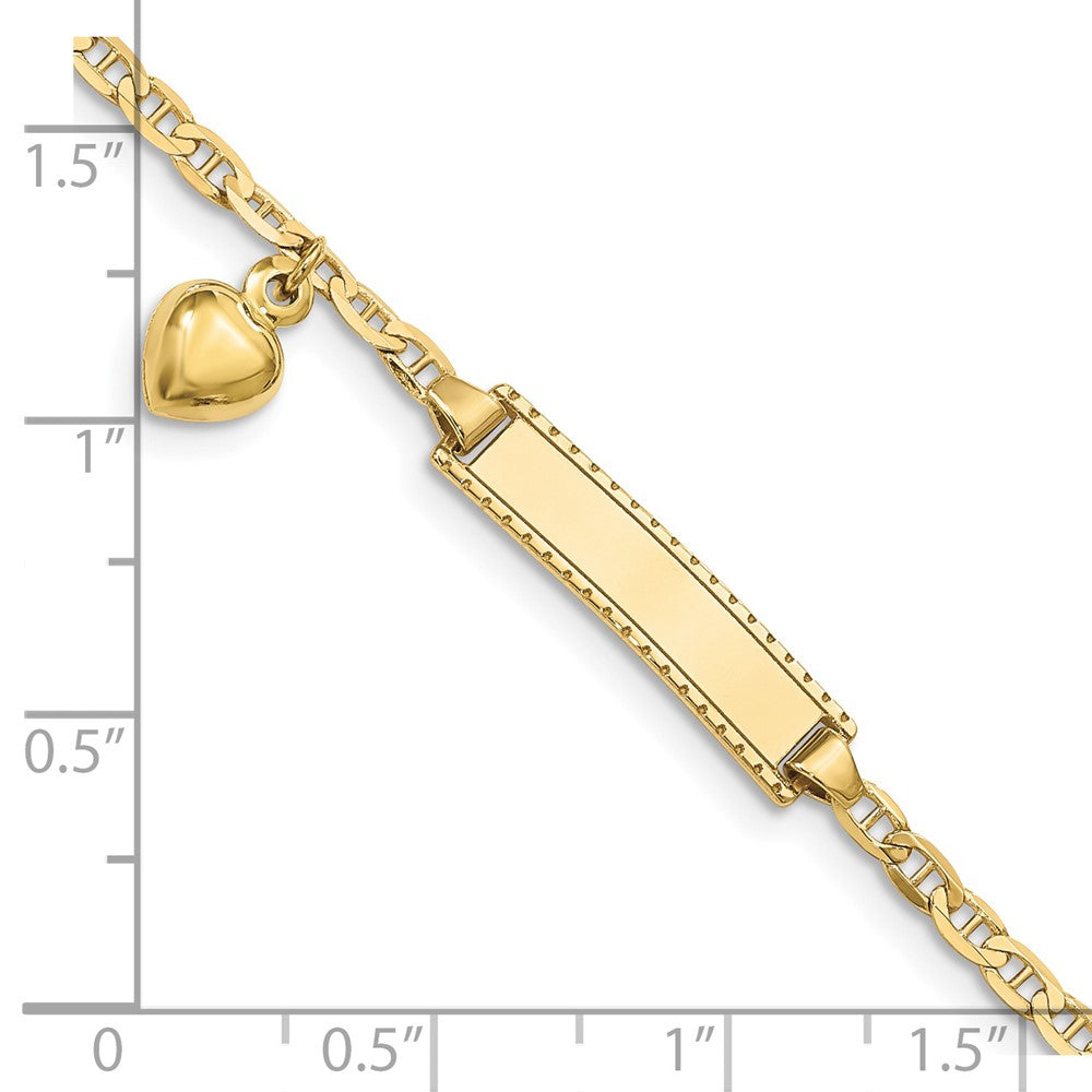 10K Gelbgold Flach Anker Glieder Id Armband
