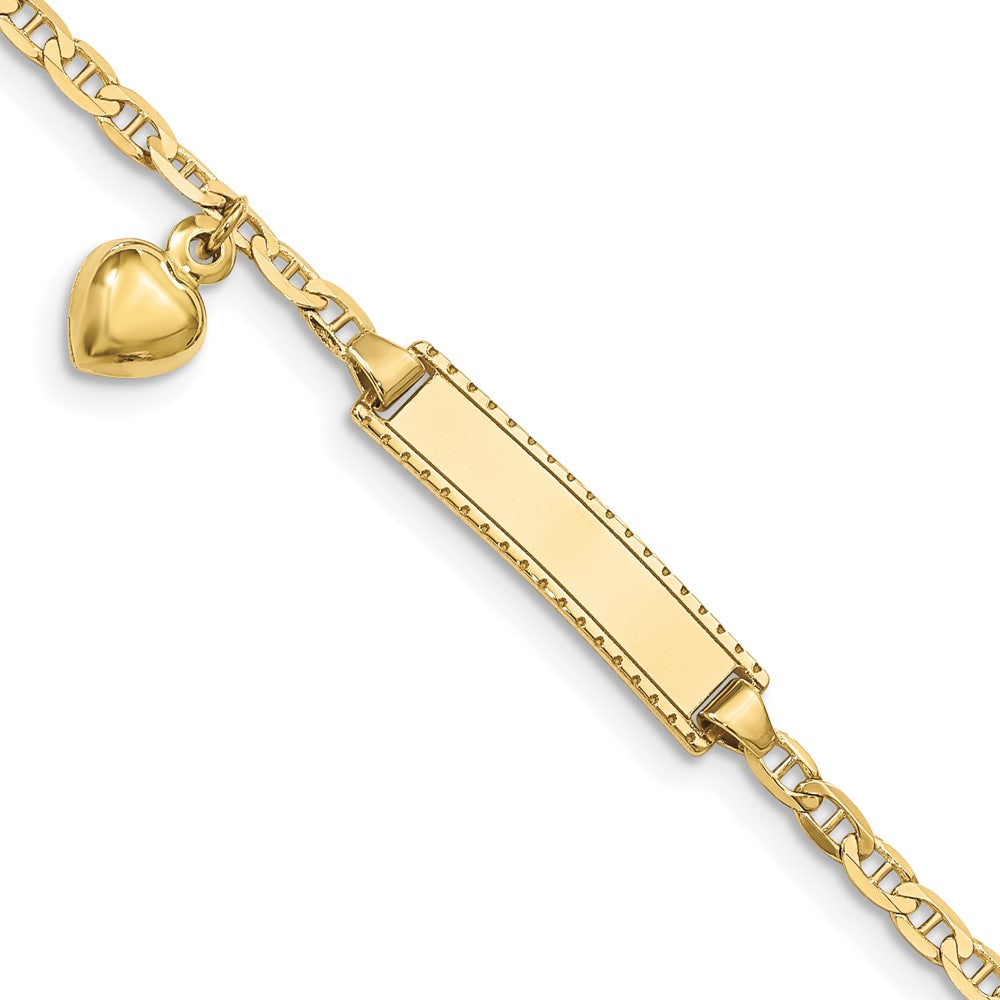 10K Gelbgold Flach Anker Glieder Id Armband