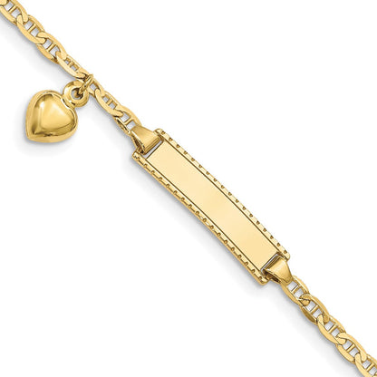 10K Gelbgold Flach Anker Glieder Id Armband