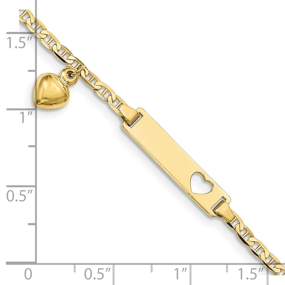 10K Gelbgold Flach Anker Glieder Id Armband