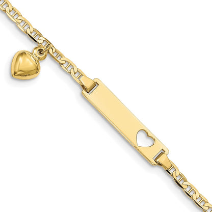 10K Gelbgold Flach Anker Glieder Id Armband