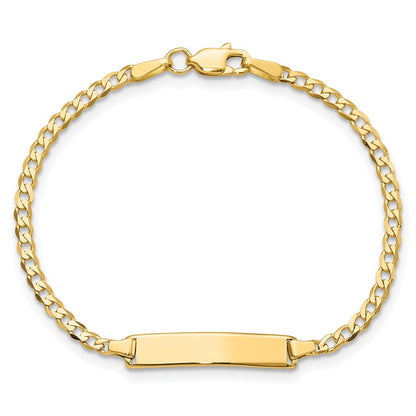10K Gelbgold Flach Panzer Glieder Id Armband