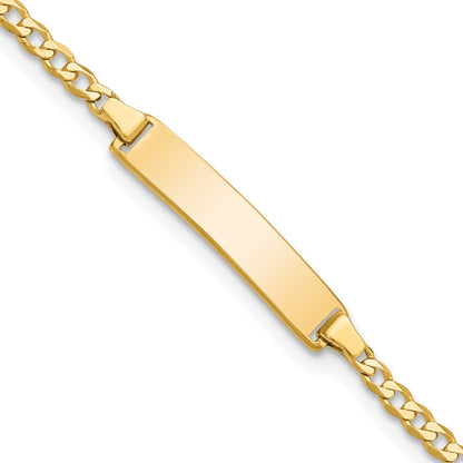 10K Gelbgold Flach Panzer Glieder Id Armband