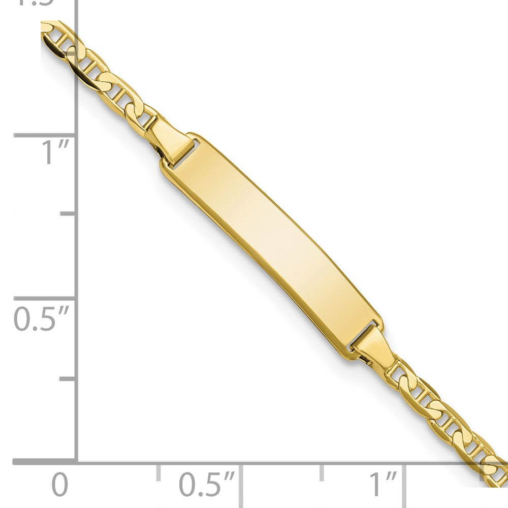 10K Gelbgold Flach Anker Glieder Id Armband