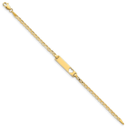 10K Gelbgold Flach Anker Glieder Id Armband