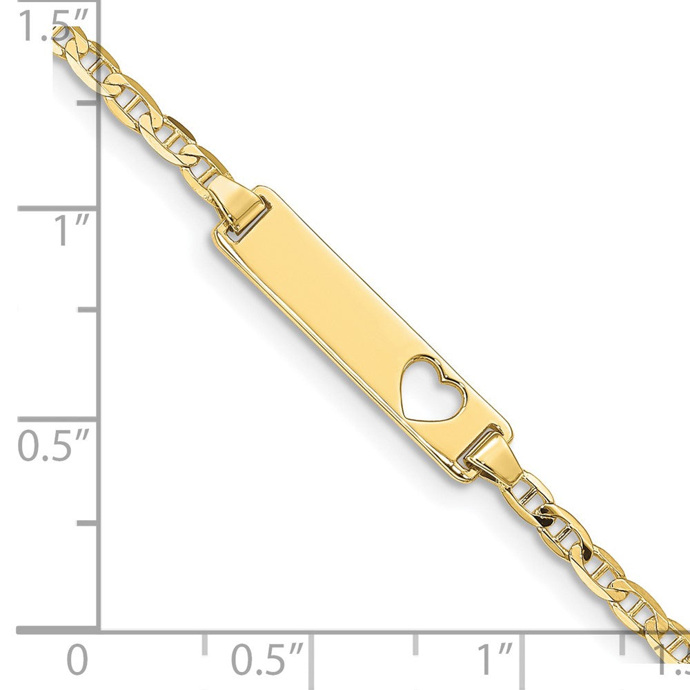 10K Gelbgold Flach Anker Glieder Id Armband