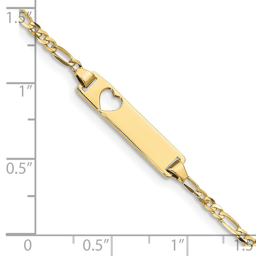 10K Gelbgold Figaro Glieder Id Armband