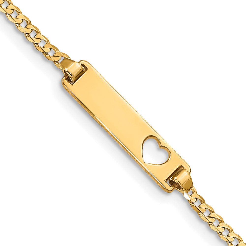 10K Gelbgold Flach Panzer Glieder Id Armband
