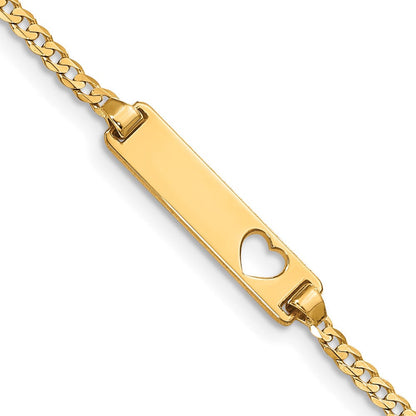 10K Gelbgold Flach Panzer Glieder Id Armband