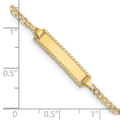 10K Gelbgold Flach Panzer Glieder Id Armband