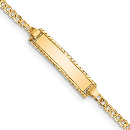 10K Gelbgold Flach Panzer Glieder Id Armband