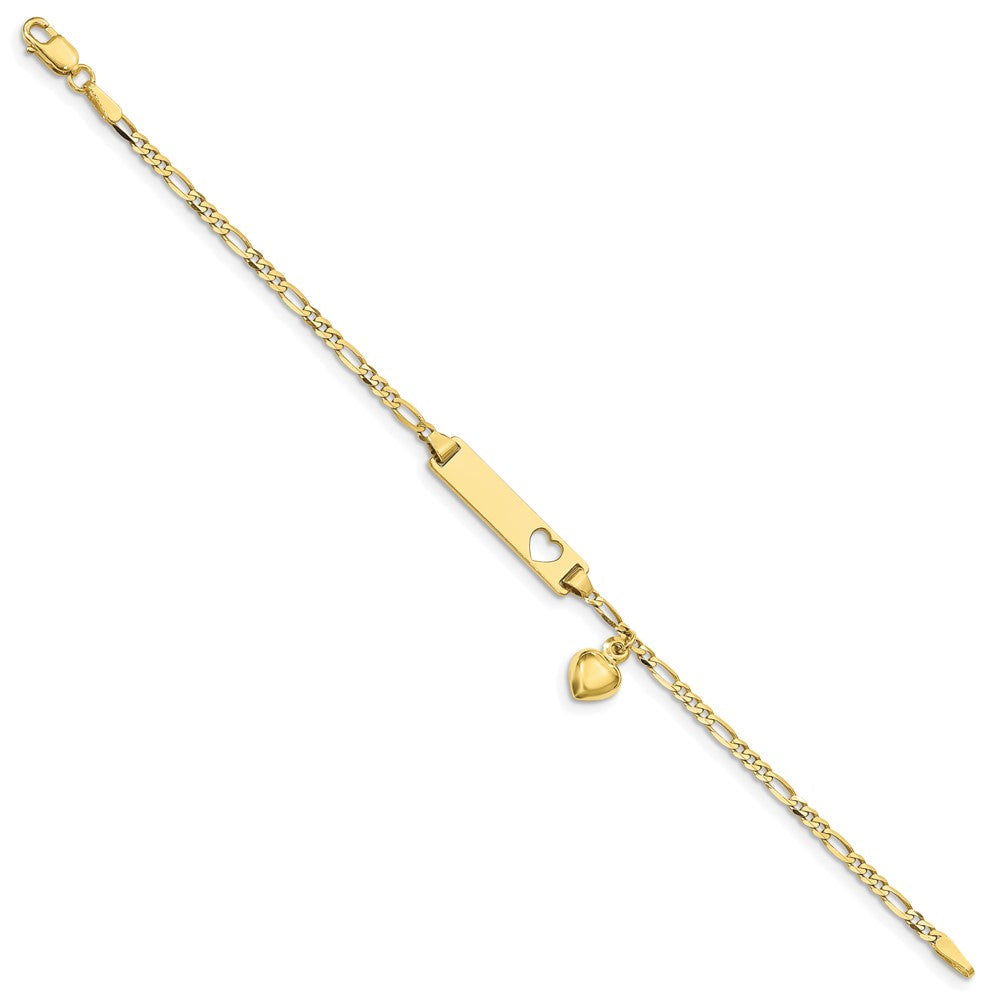 10K Gelbgold Figaro Glieder Id Armband