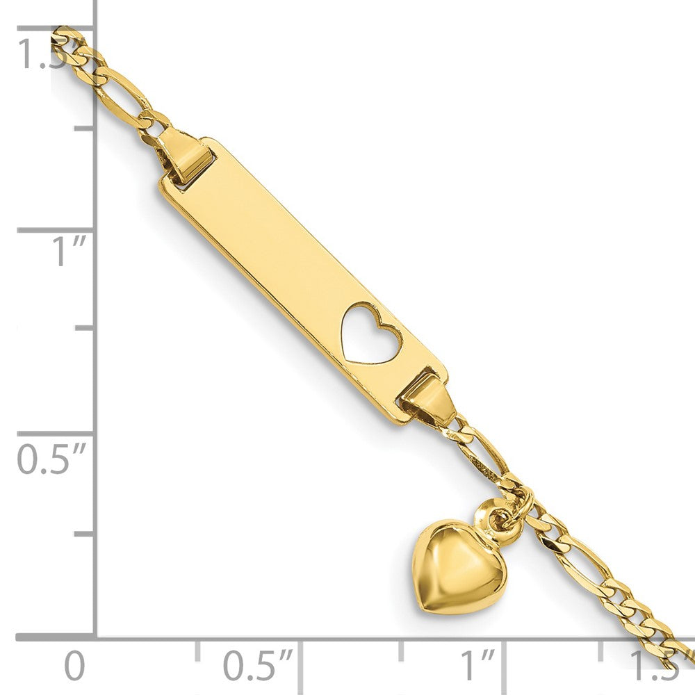 10K Gelbgold Figaro Glieder Id Armband