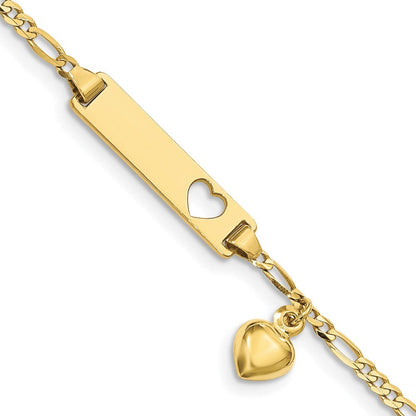 10K Gelbgold Figaro Glieder Id Armband