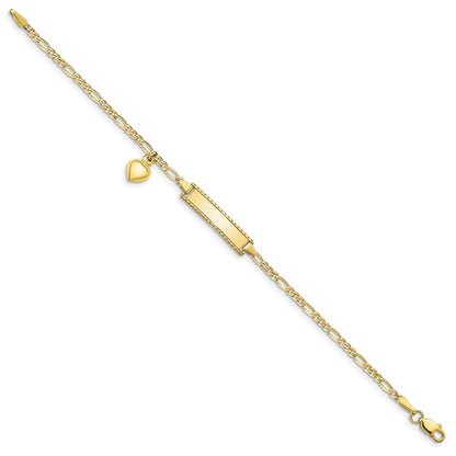 10K Gelbgold Figaro Glieder Id Armband