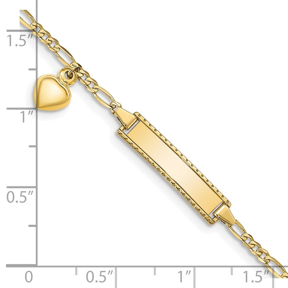 10K Gelbgold Figaro Glieder Id Armband