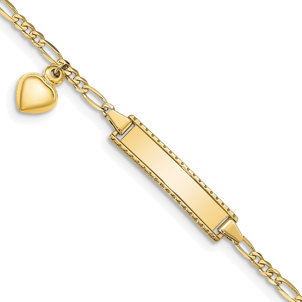 10K Gelbgold Figaro Glieder Id Armband