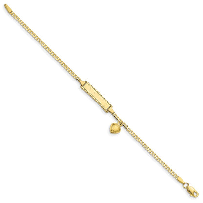 10K Gelbgold Flach Panzer Glieder Id Armband