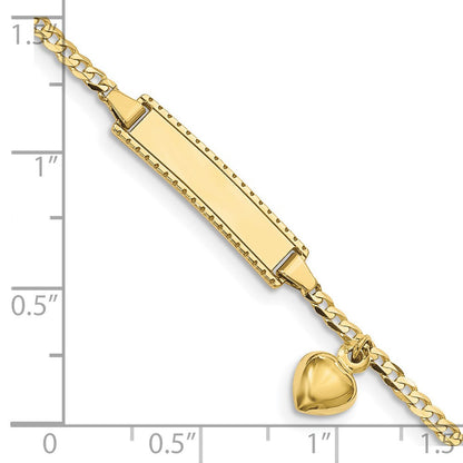 10K Gelbgold Flach Panzer Glieder Id Armband