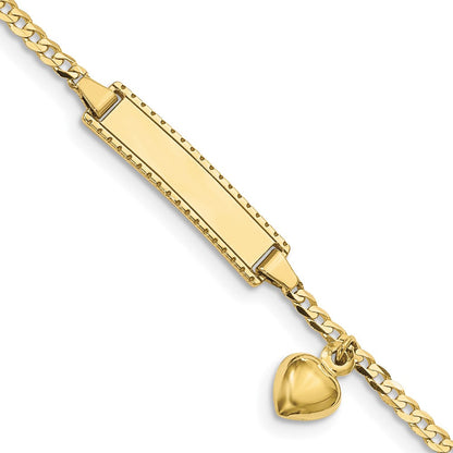 10K Gelbgold Flach Panzer Glieder Id Armband