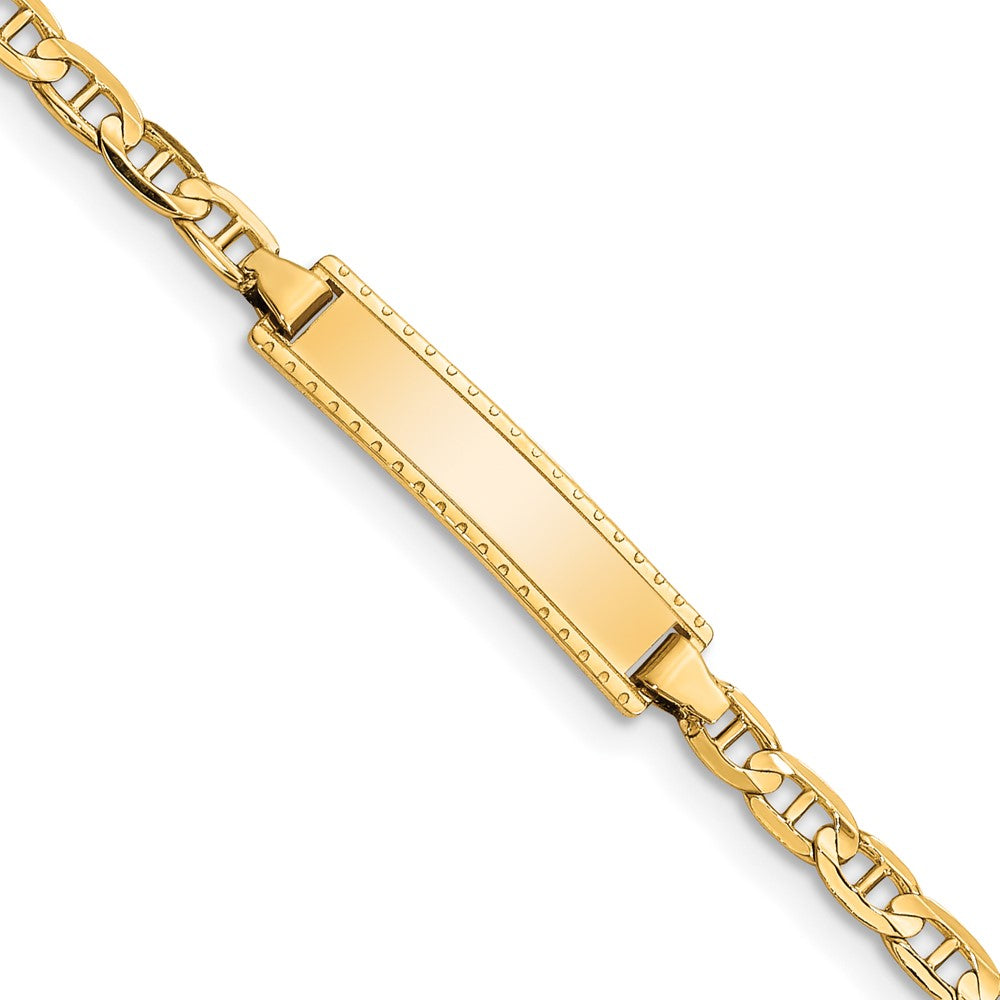 10K Gelbgold Anker Glieder Id Armband