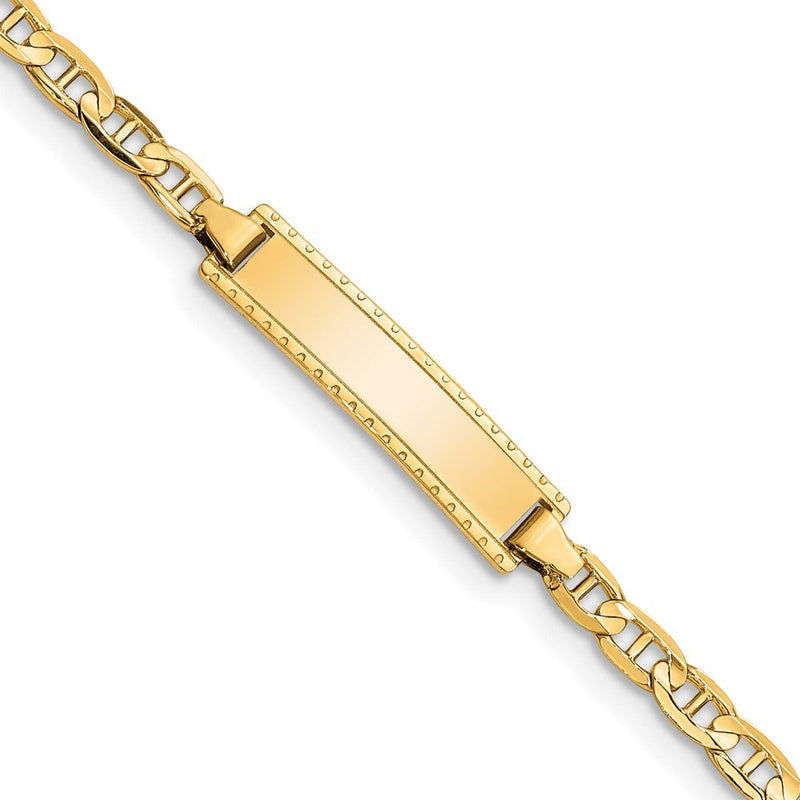 10K Gelbgold Anker Glieder Id Armband