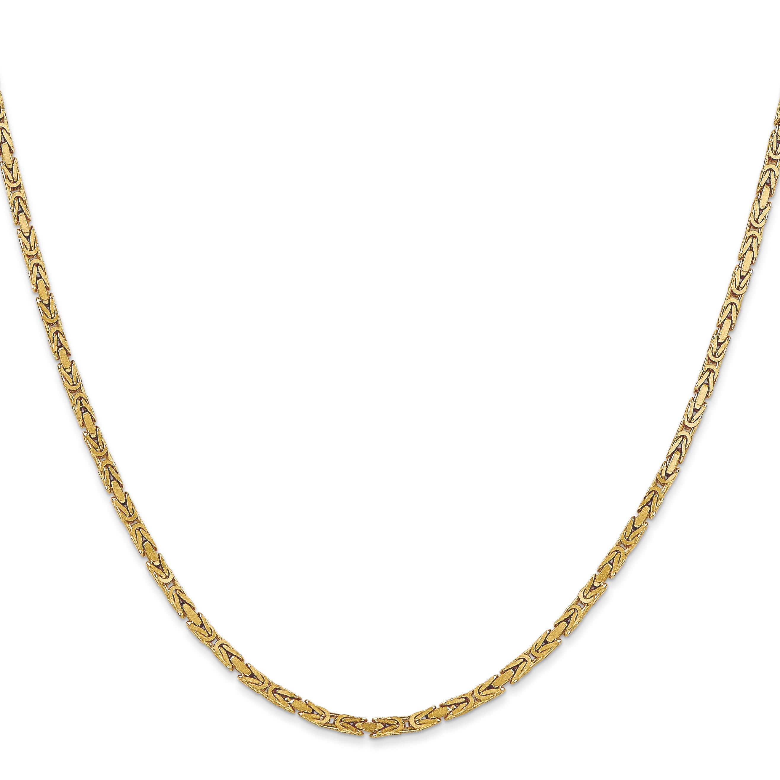 10K Gelbgold 2mm Byzantiner Halskette
