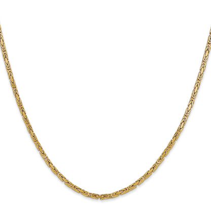 10K Gelbgold 2mm Byzantiner Halskette