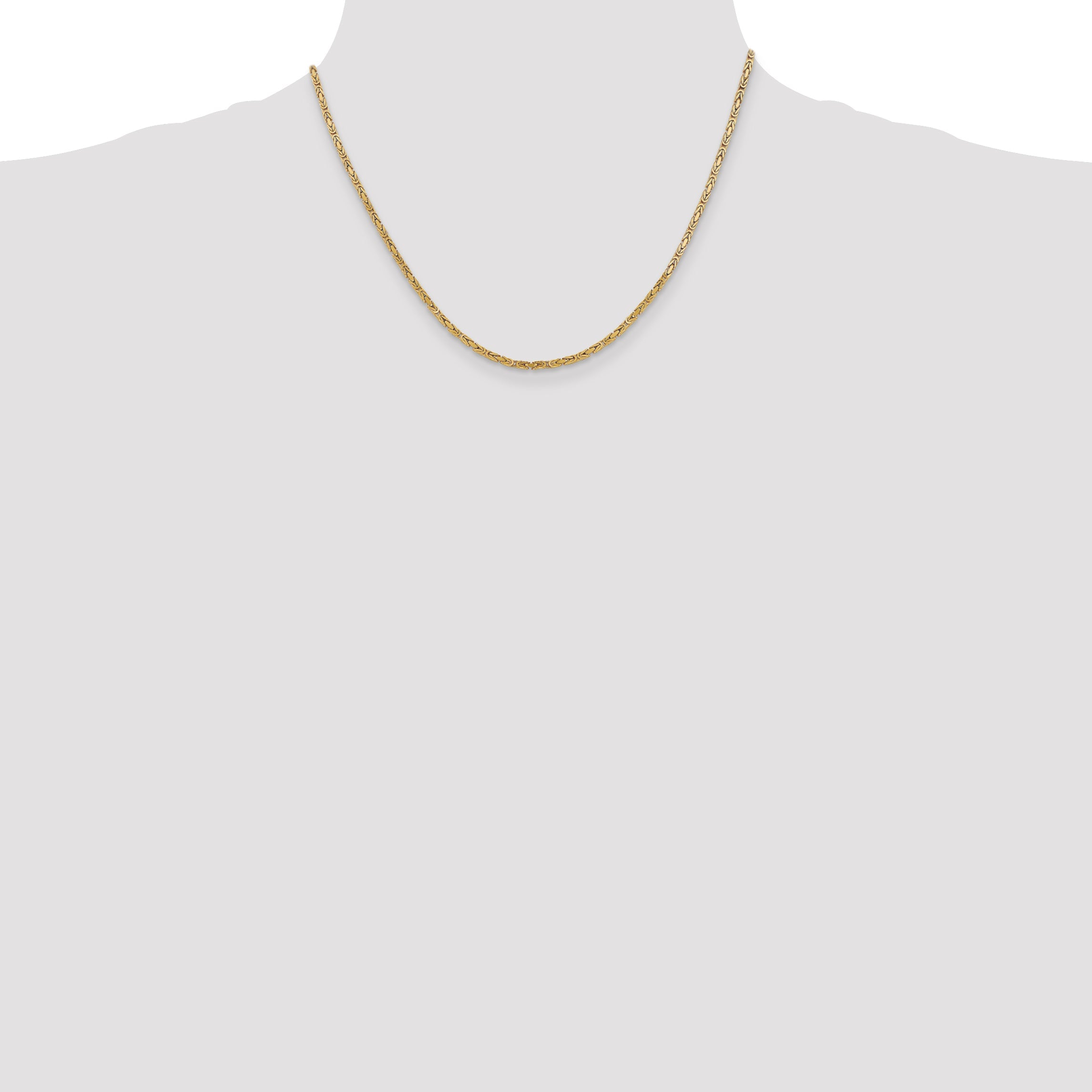 10K Gelbgold 2mm Byzantiner Halskette