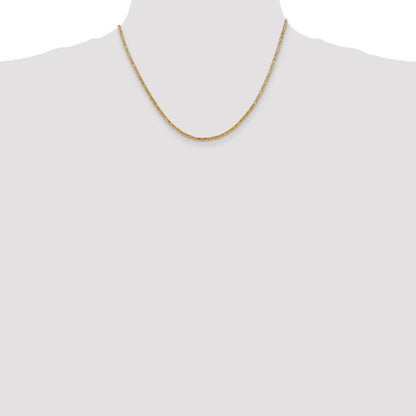 10K Gelbgold 2mm Byzantiner Halskette