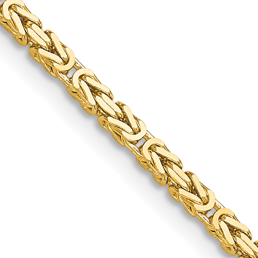 10K Gelbgold 2mm Byzantiner Halskette