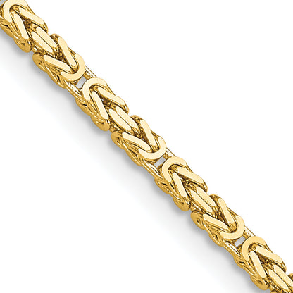 10K Gelbgold 2mm Byzantiner Halskette