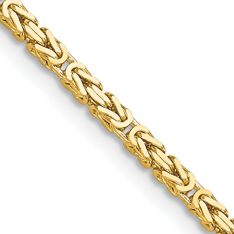 10K Gelbgold 2mm Byzantiner Halskette