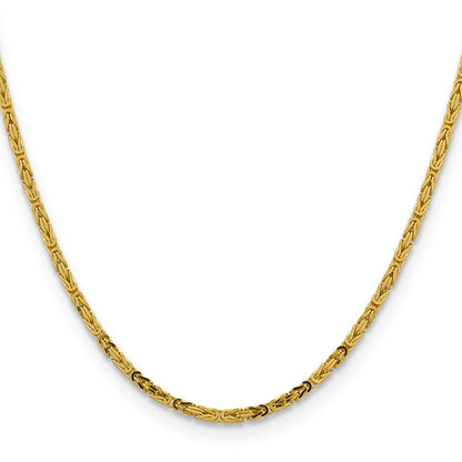 10K Gelbgold 2.5mm Byzantiner Halskette