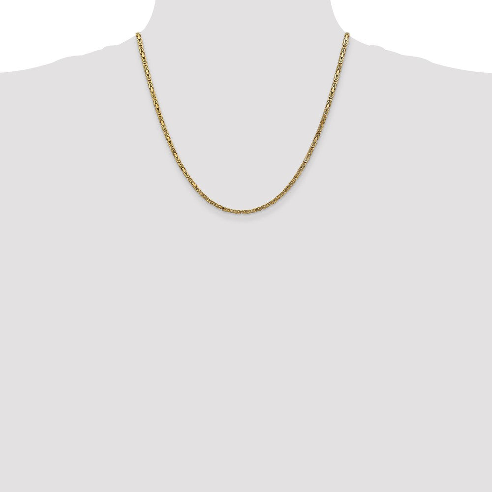 10K Gelbgold 2.5mm Byzantiner Halskette