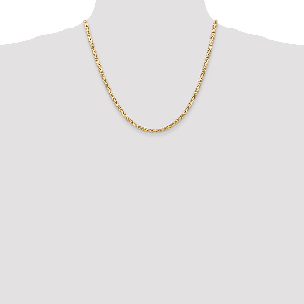 10K Gelbgold 3.25mm Byzantiner Halskette