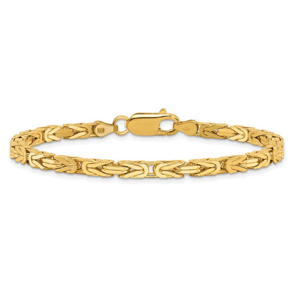 10K Gelbgold 3.25mm Byzantiner Gliederarmband