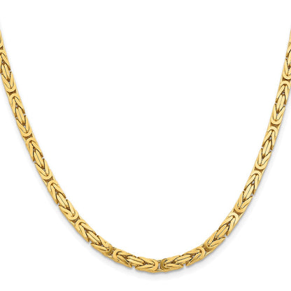 10K Gelbgold 4mm Byzantiner Halskette