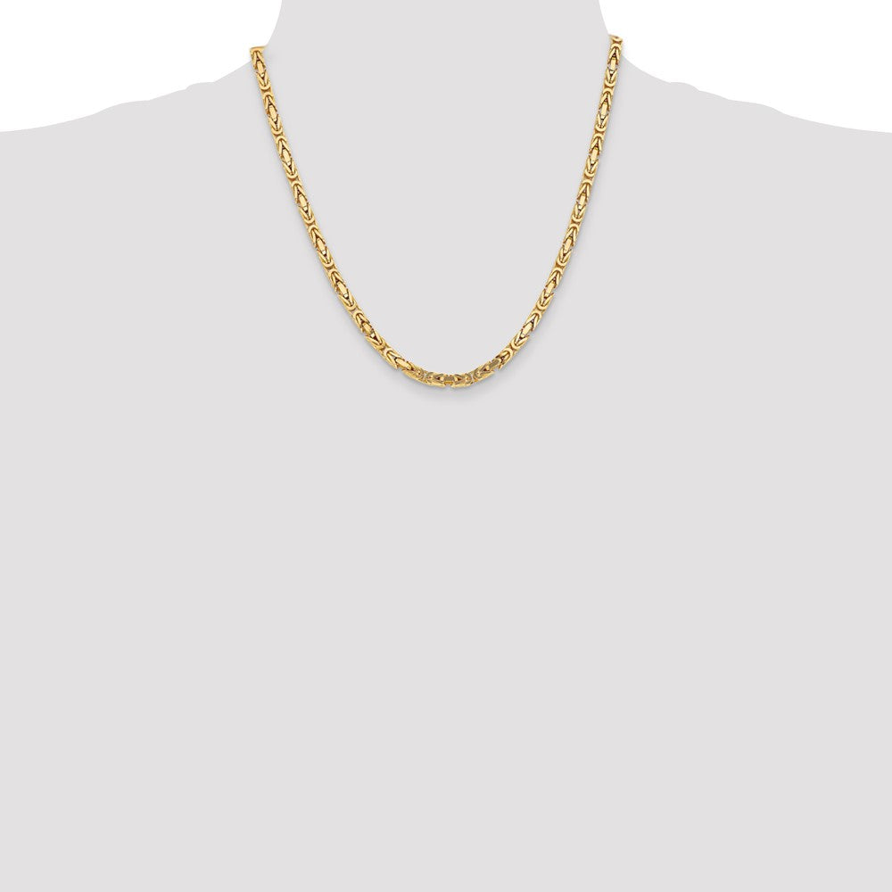 10K Gelbgold 4mm Byzantiner Halskette