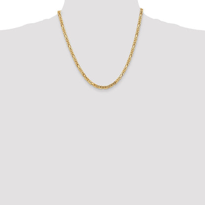 10K Gelbgold 4mm Byzantiner Halskette