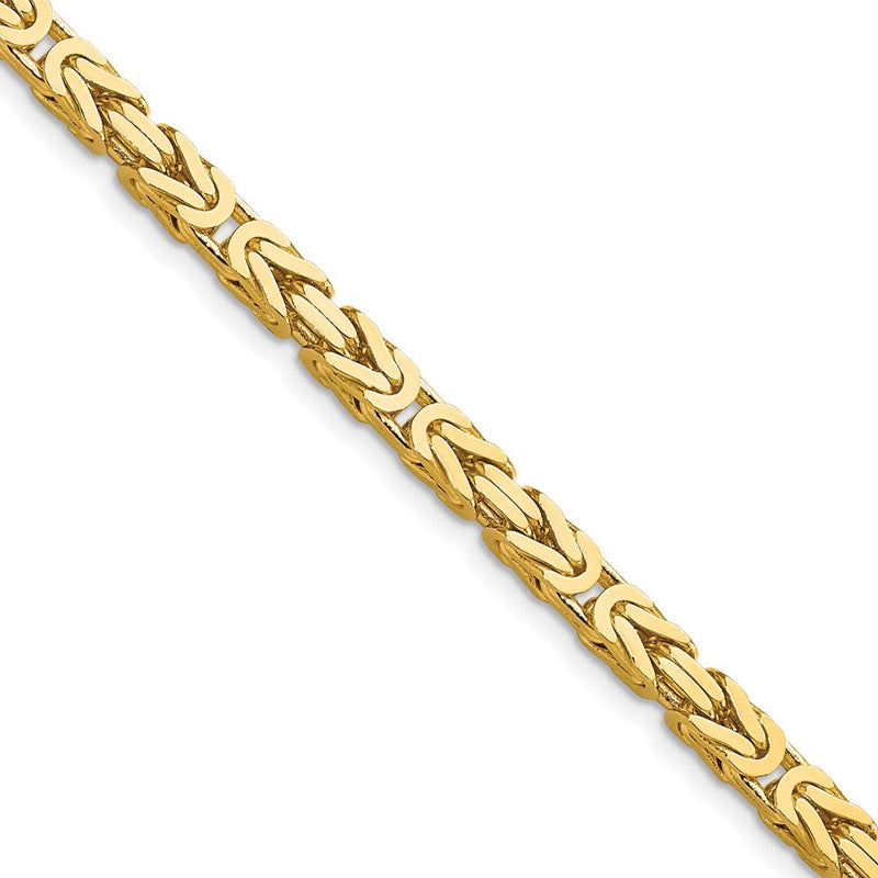 10K Gelbgold 4mm Byzantiner Halskette