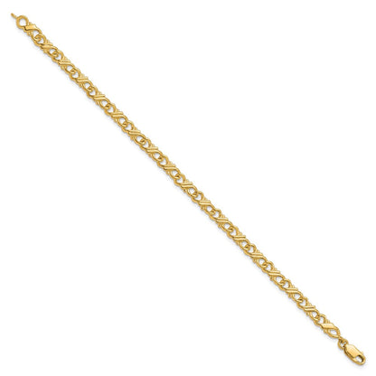 10K Gelbgold Massiv Poliert Fantasie Gliederarmband