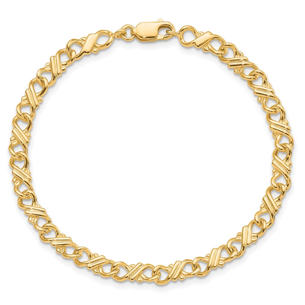 10K Gelbgold Massiv Poliert Fantasie Gliederarmband