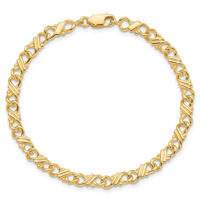 10K Gelbgold Massiv Poliert Fantasie Gliederarmband