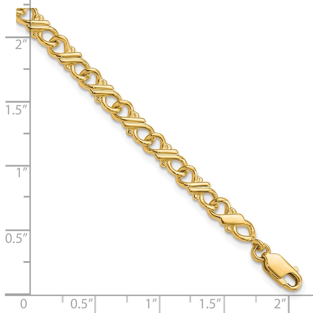 10K Gelbgold Massiv Poliert Fantasie Gliederarmband